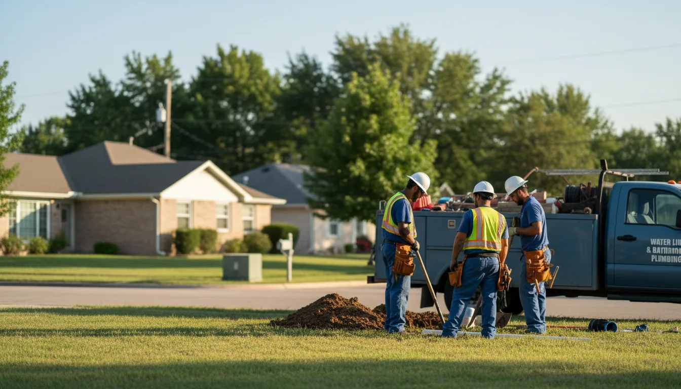 Residential water line and bathroom plumbing service in Sycamore, KS